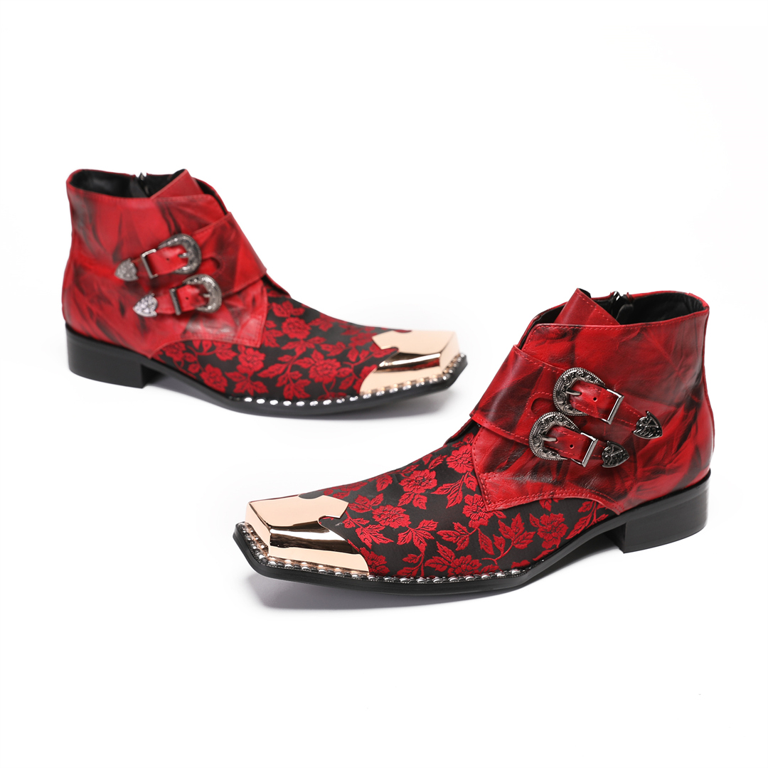 Men'S Formal Style - Botas Winter Red Floral Men Evening