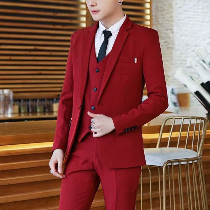 Men's 2 Piece Slim Fit Suit Ko - Korean Men Formal Wear ulasan dan harga