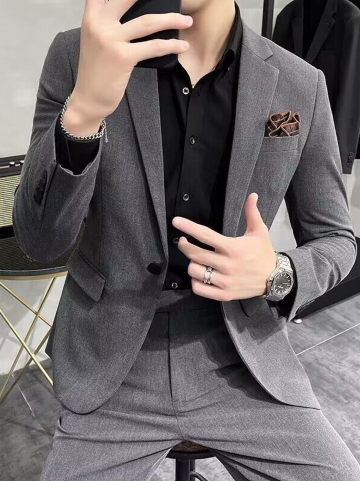 Business Casual Slim Fit Three - Men'S Urban Formal Wear ulasan dan harga