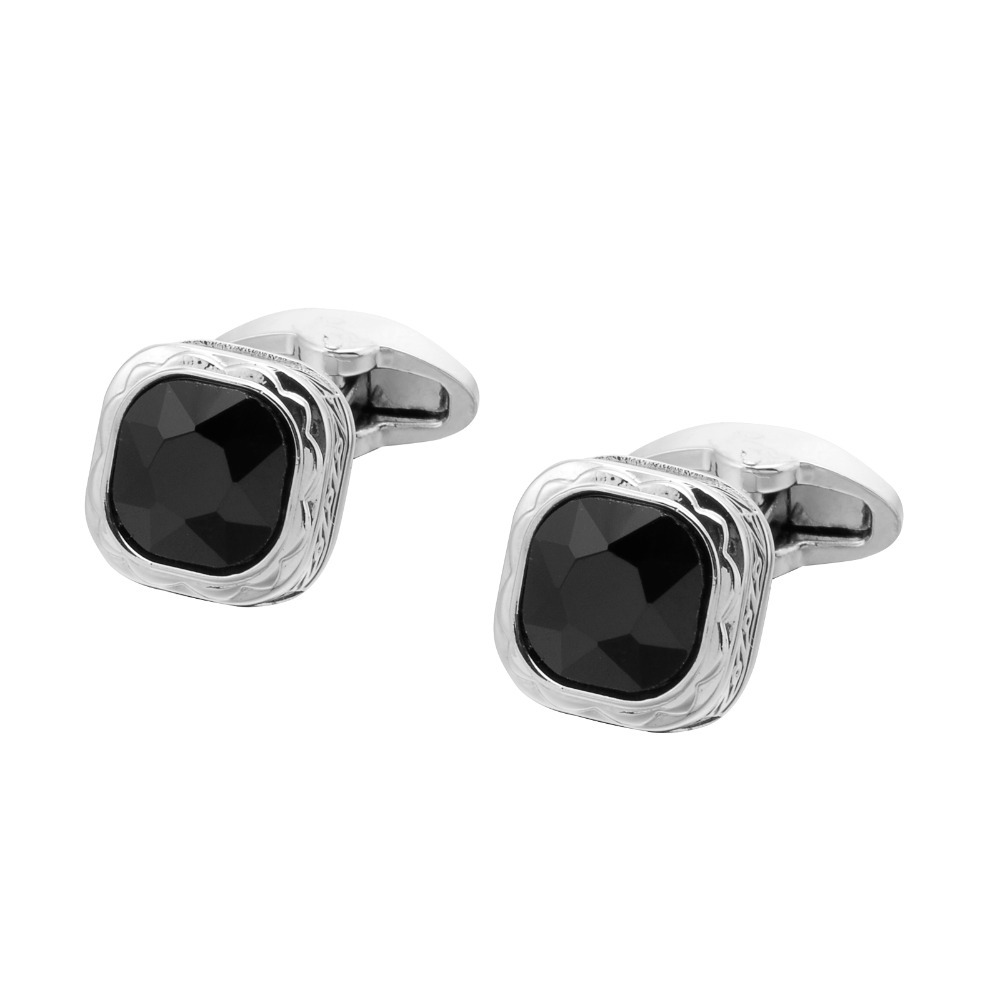 Black Gemstone French Cufflink - Dress Shirt French Cuff ulasan dan harga