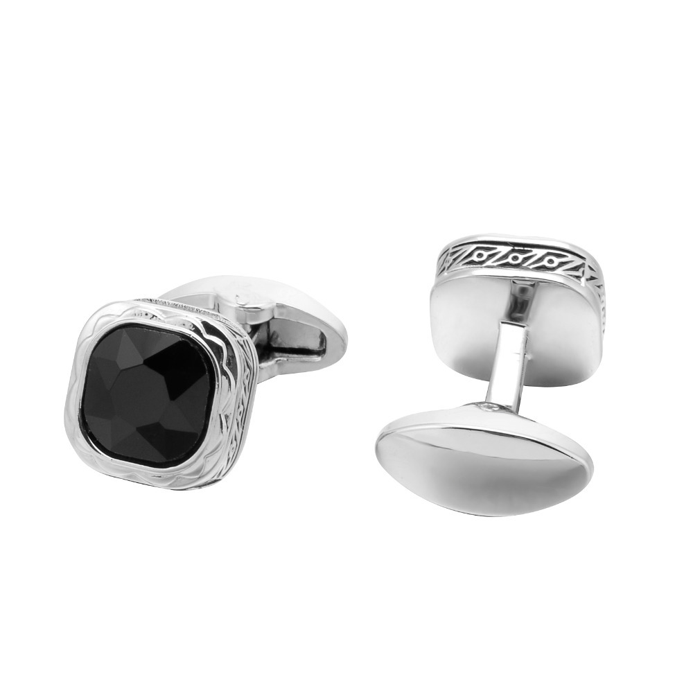 Black Gemstone French Cufflink - Dress Shirt French Cuff ulasan dan harga