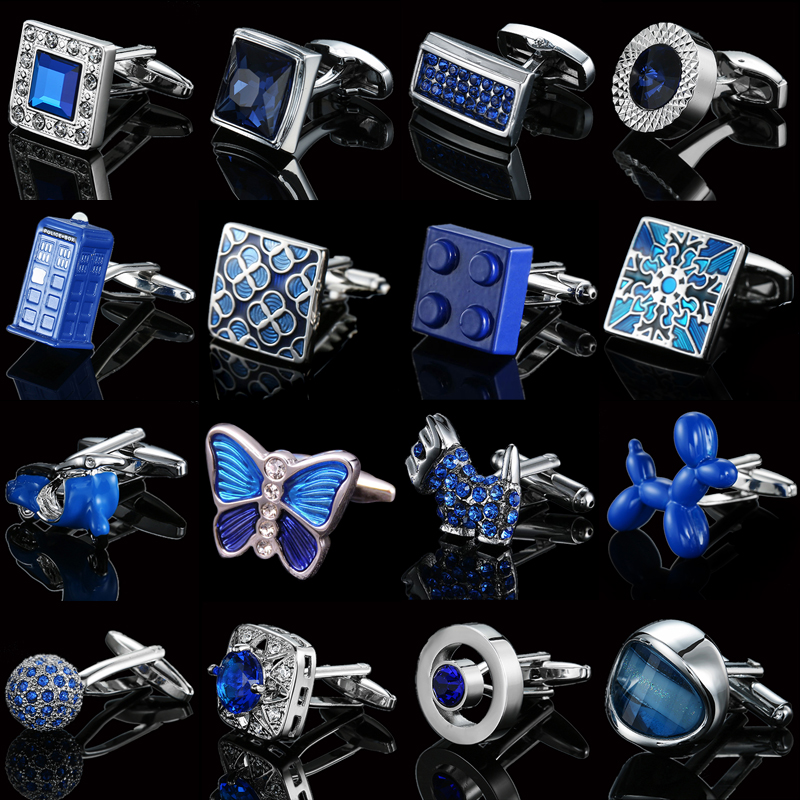 Men's Cufflinks Blue Butterfly - Dress Shirt French Cuff ulasan dan harga