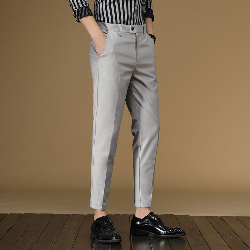 Summer Suit Pants Men Red Blac - Men Formal Wear Office ulasan dan harga