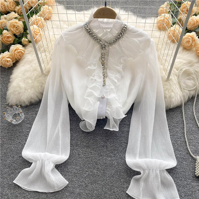 French Elegant Shirts Women De - Dress Shirt French Cuff ulasan dan harga