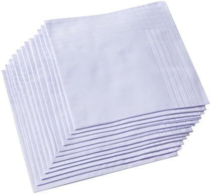 Men's Pure White 100% Cotton H - Monogrammed Handkerchief ulasan dan harga