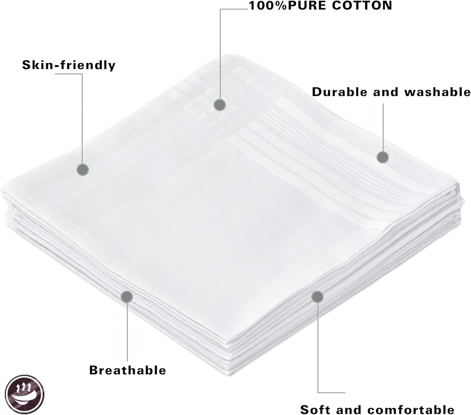 Men's Pure White 100% Cotton H - Monogrammed Handkerchief ulasan dan harga