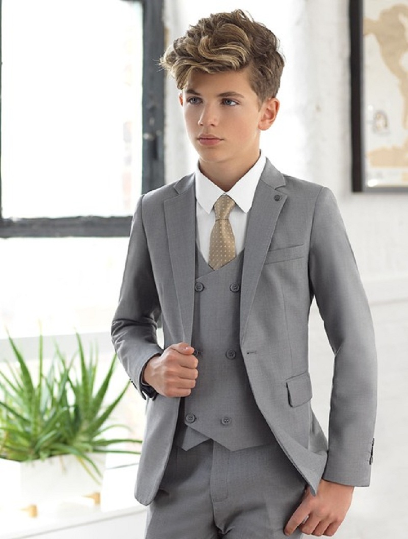 Light Grey Notch Lapel Kids Su - Formal Wear For Men Kids ulasan dan harga