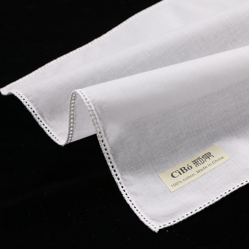 C005 White Cotton 10Pieces Lac - Monogrammed Handkerchief ulasan dan harga