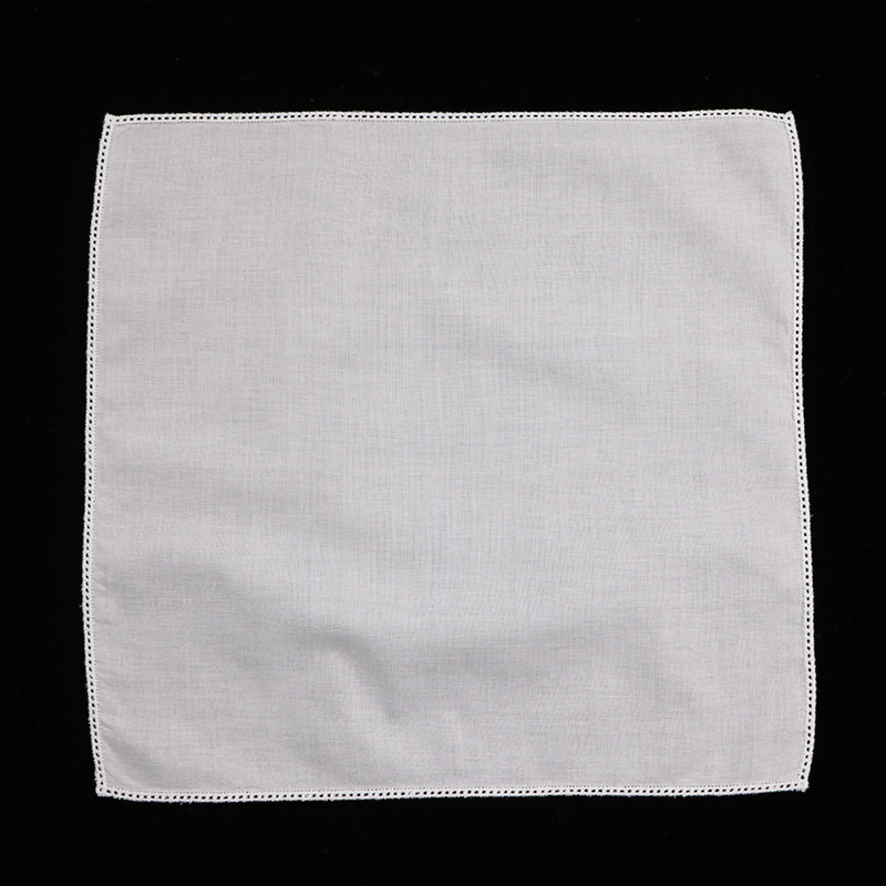 C005 White Cotton 10Pieces Lac - Monogrammed Handkerchief ulasan dan harga