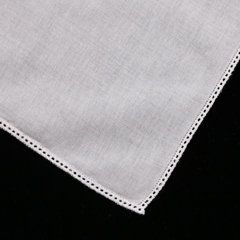 C005 White Cotton 10Pieces Lac - Monogrammed Handkerchief ulasan dan harga