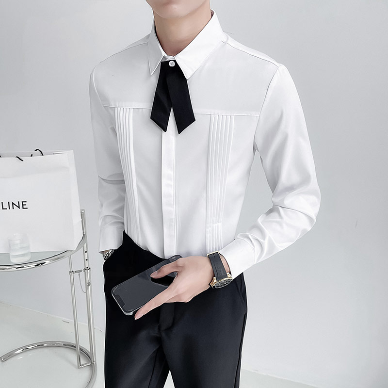 Luxury Men Wedding Party Shirt - Korean Men Formal Wear ulasan dan harga