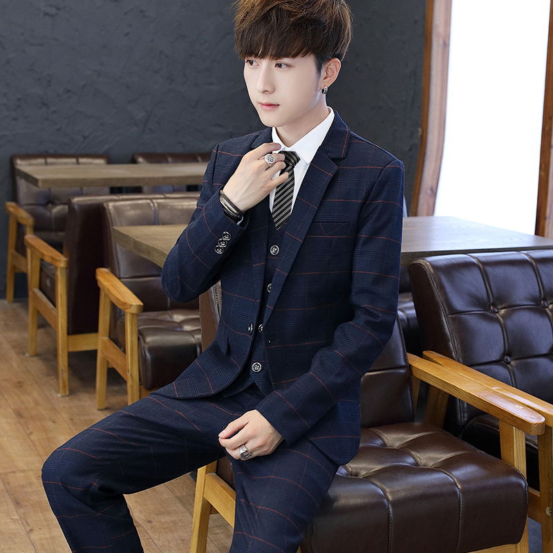 Slim Fit Tee Piece Suit Set fo - Korean Men Formal Wear ulasan dan harga
