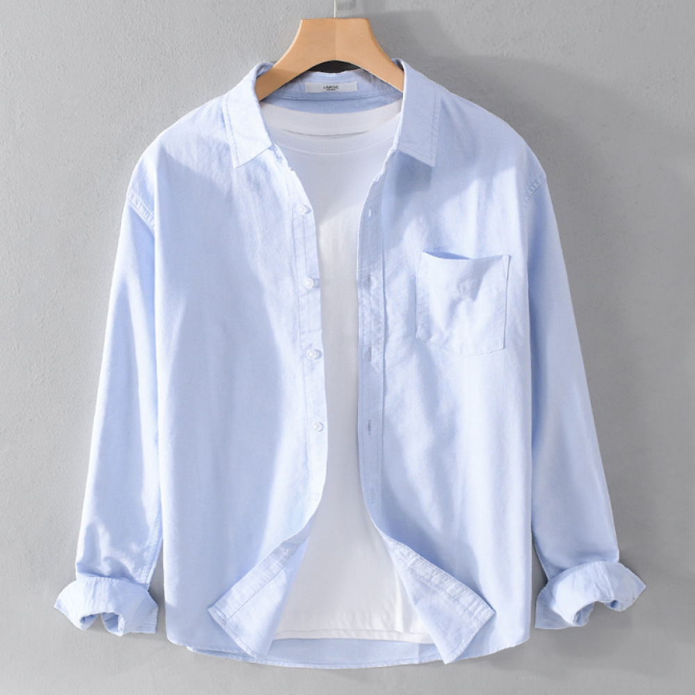 Fashion Mens Long Sleeve Shirt - Korean Men Formal Wear ulasan dan harga