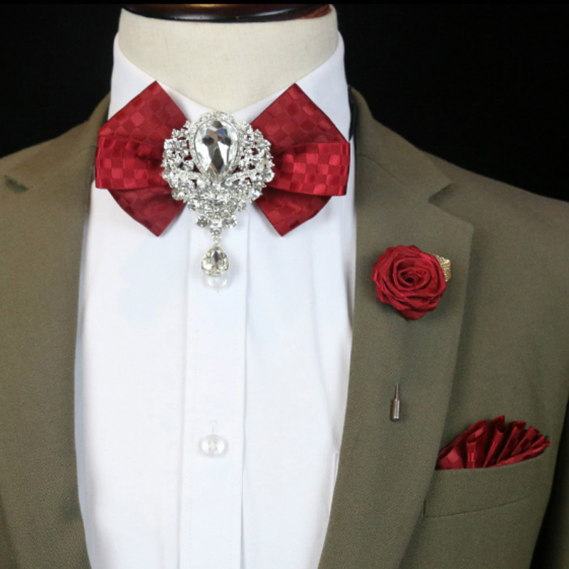Men's Wedding Rhinestone Bow T - Korean Men Formal Wear ulasan dan harga