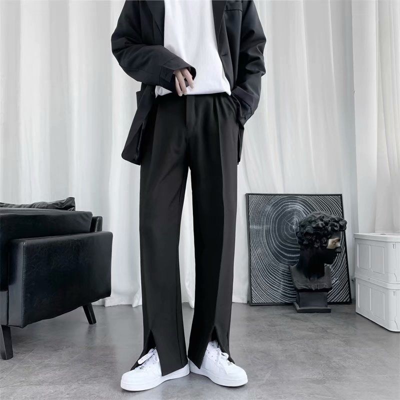 Spring/Summer Black Suit Pants - Korean Men Formal Wear ulasan dan harga