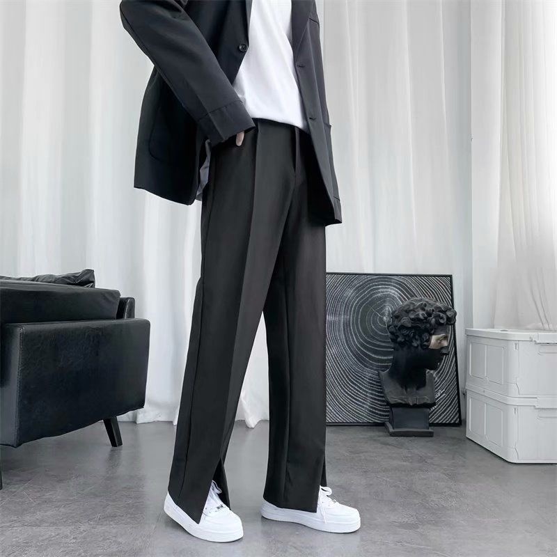 Spring/Summer Black Suit Pants - Korean Men Formal Wear ulasan dan harga
