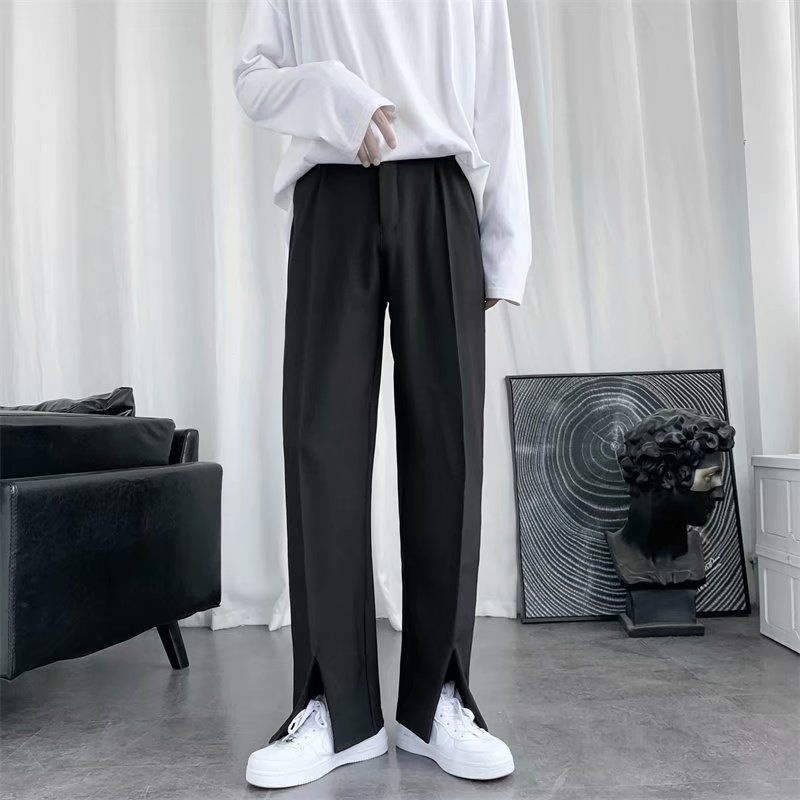 Spring/Summer Black Suit Pants - Korean Men Formal Wear ulasan dan harga