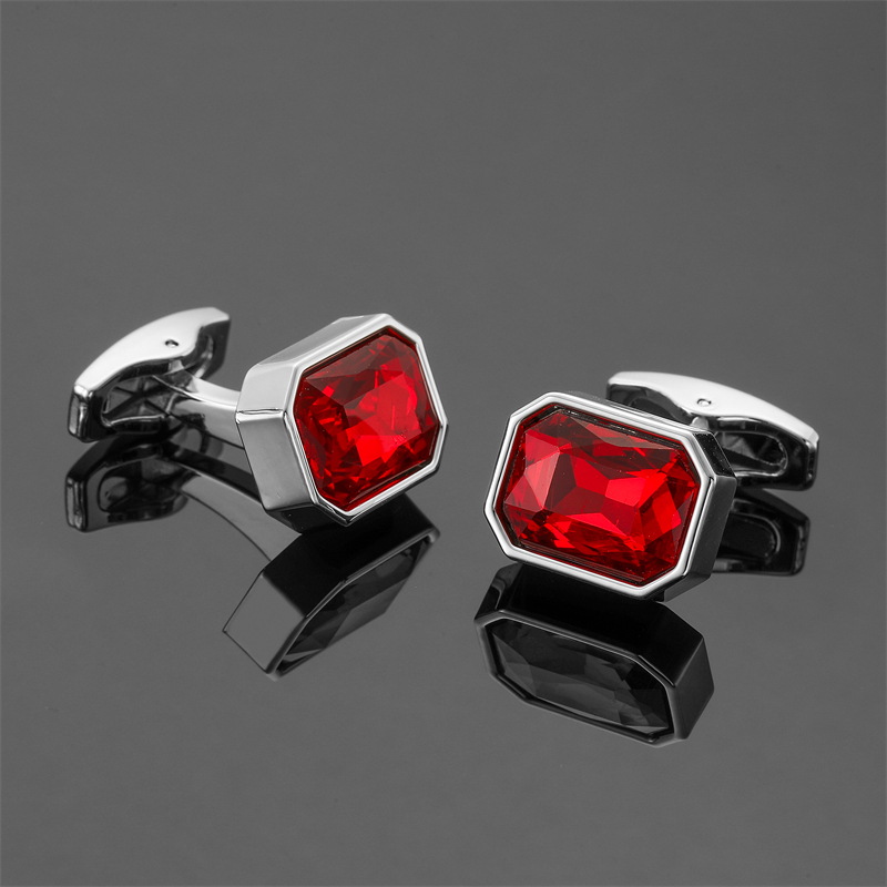 High quality red crystal cuffl - Dress Shirt French Cuff ulasan dan harga