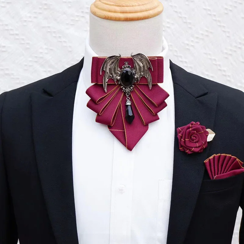 Men's Bow Tie Brooch Set Briti - Korean Men Formal Wear ulasan dan harga