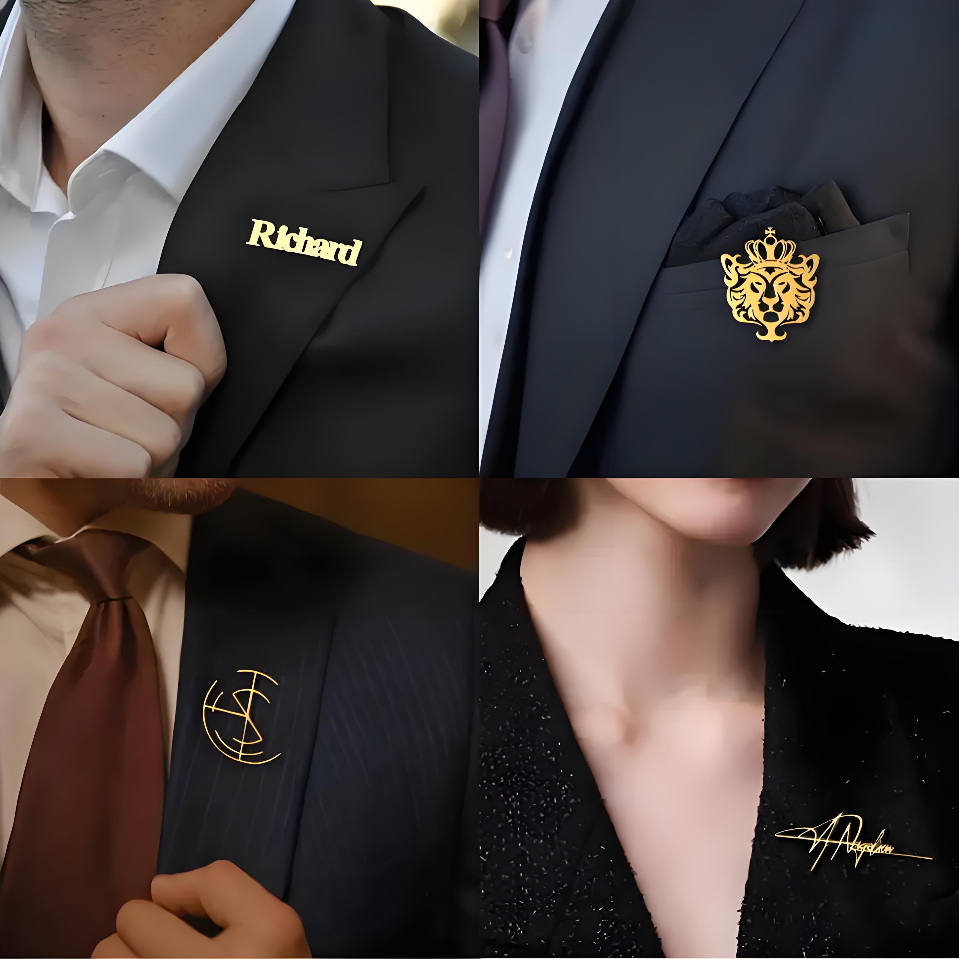 High - End Custom Logo Brooch  - Men'S Formal Wear Jewelry ulasan dan harga
