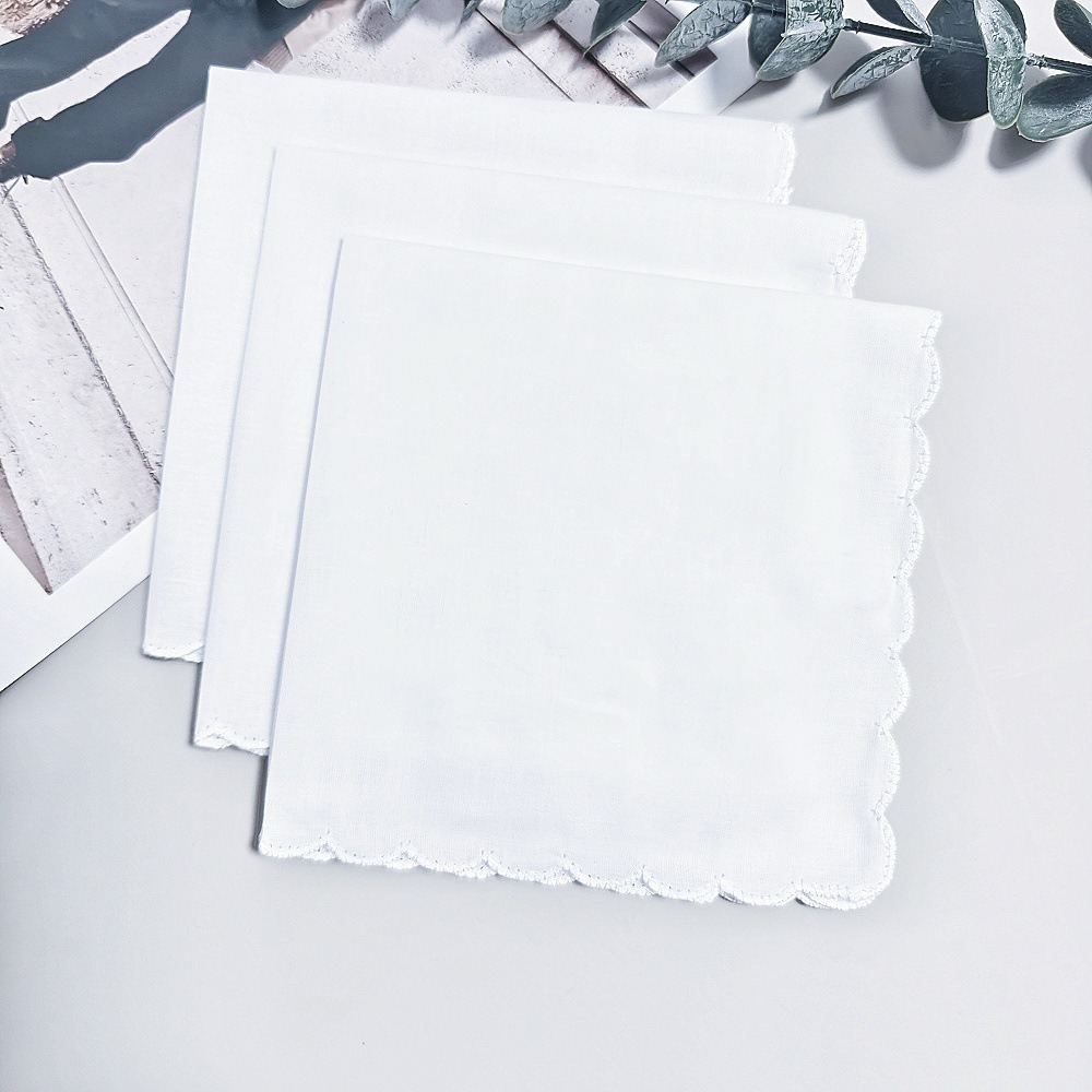All cotton pure handkerchief w - Monogrammed Handkerchief ulasan dan harga
