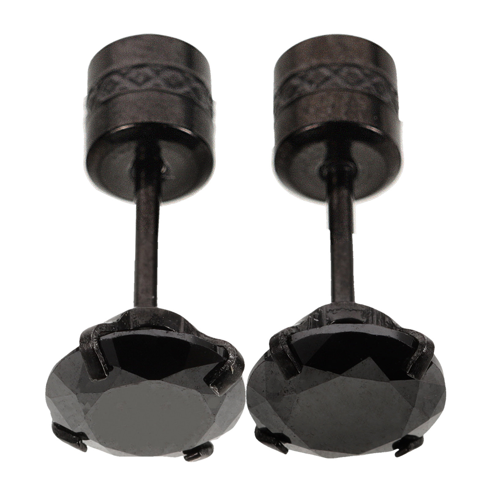 1Pair Titanium Steel Black Zir - Men'S Formal Wear Jewelry ulasan dan harga