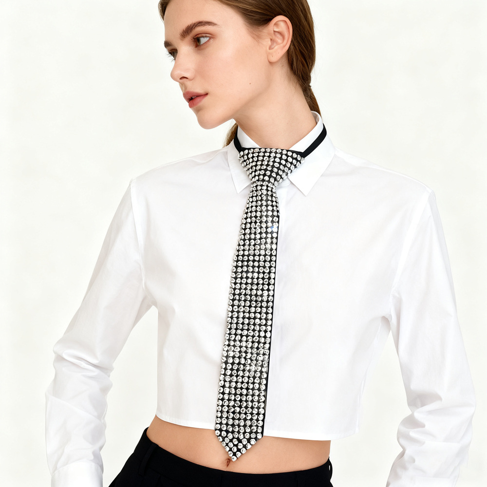 Retro Rhinestone Crystal Tie U - Men'S Formal Wear Jewelry ulasan dan harga