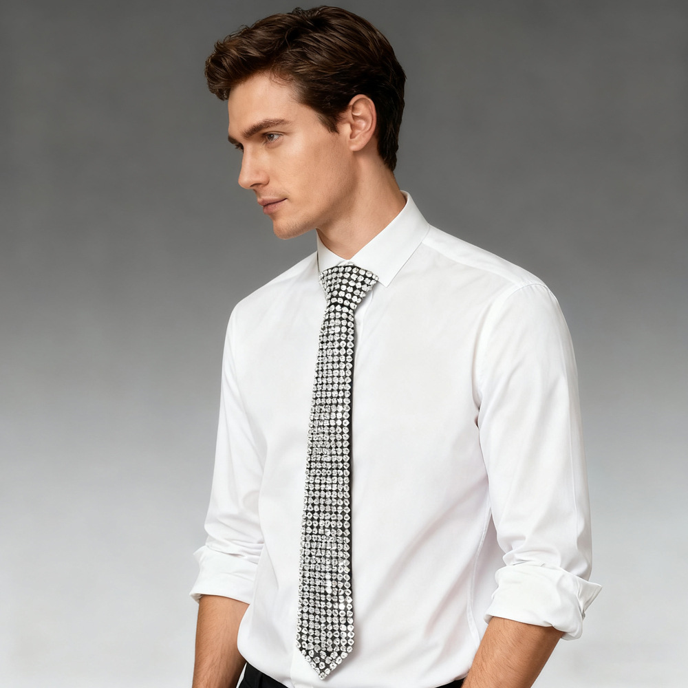Retro Rhinestone Crystal Tie U - Men'S Formal Wear Jewelry ulasan dan harga