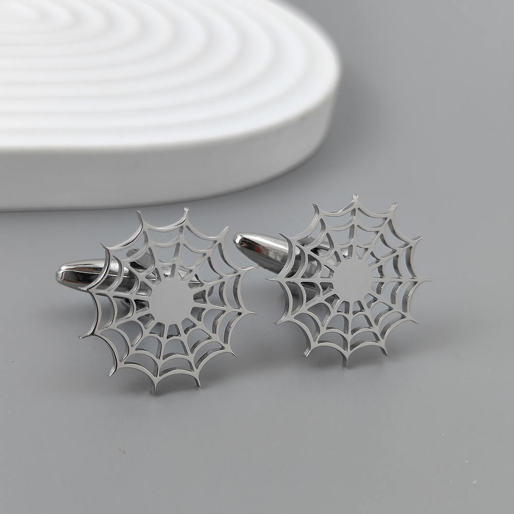 Silver spider web hollow gold- - Dress Shirt French Cuff ulasan dan harga