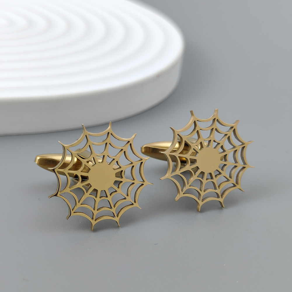 Silver spider web hollow gold- - Dress Shirt French Cuff ulasan dan harga