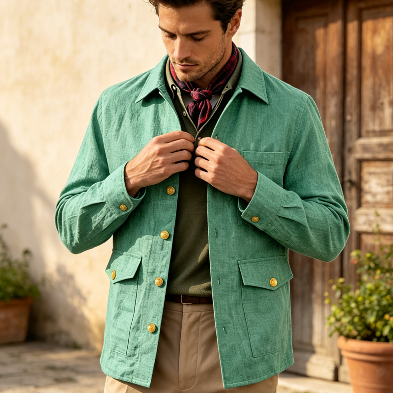 Vintage Men's Linen Jacket Lap - Men Formal Wear Office ulasan dan harga