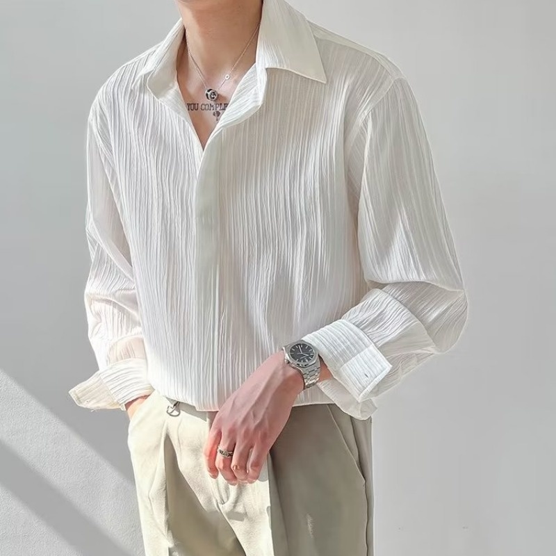 Black Apricot White Long-sleev - Korean Men Formal Wear ulasan dan harga